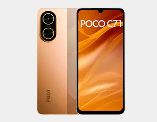 Shine in style with the Xiaomi Poco C71 4G Dual SIM 128GB 4GB Gold, a powerful and reasonably priced smartphone with an all-day battery life and a beautiful 120Hz display.