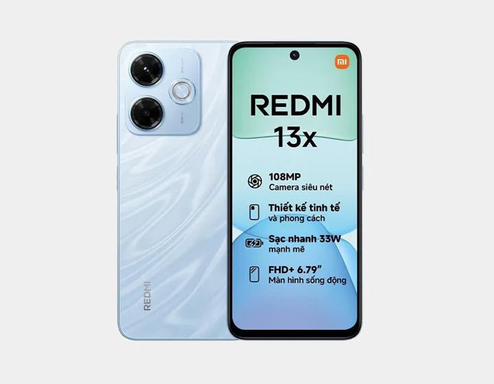 Get capable regular execution, a gigantic 6.79″ FHD+ 90 Hz show, 108 MP photographs, long-lasting 5030 mAh battery with 33 W quick charging, and large 256 GB capacity in smooth blue with the Xiaomi Redmi 13X 4G Dual SIM 256GB 8GB Blue.