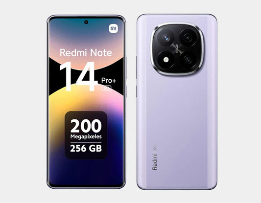 Stand out in fashion with the Xiaomi Redmi Note 14 Pro Plus 5G Dual SIM 256GB 8GB Lavender Purple, conveying ultra-fast 5G execution, 256GB capacity, 8GB Slam, and a dazzling Lavender Purple wrap up.
