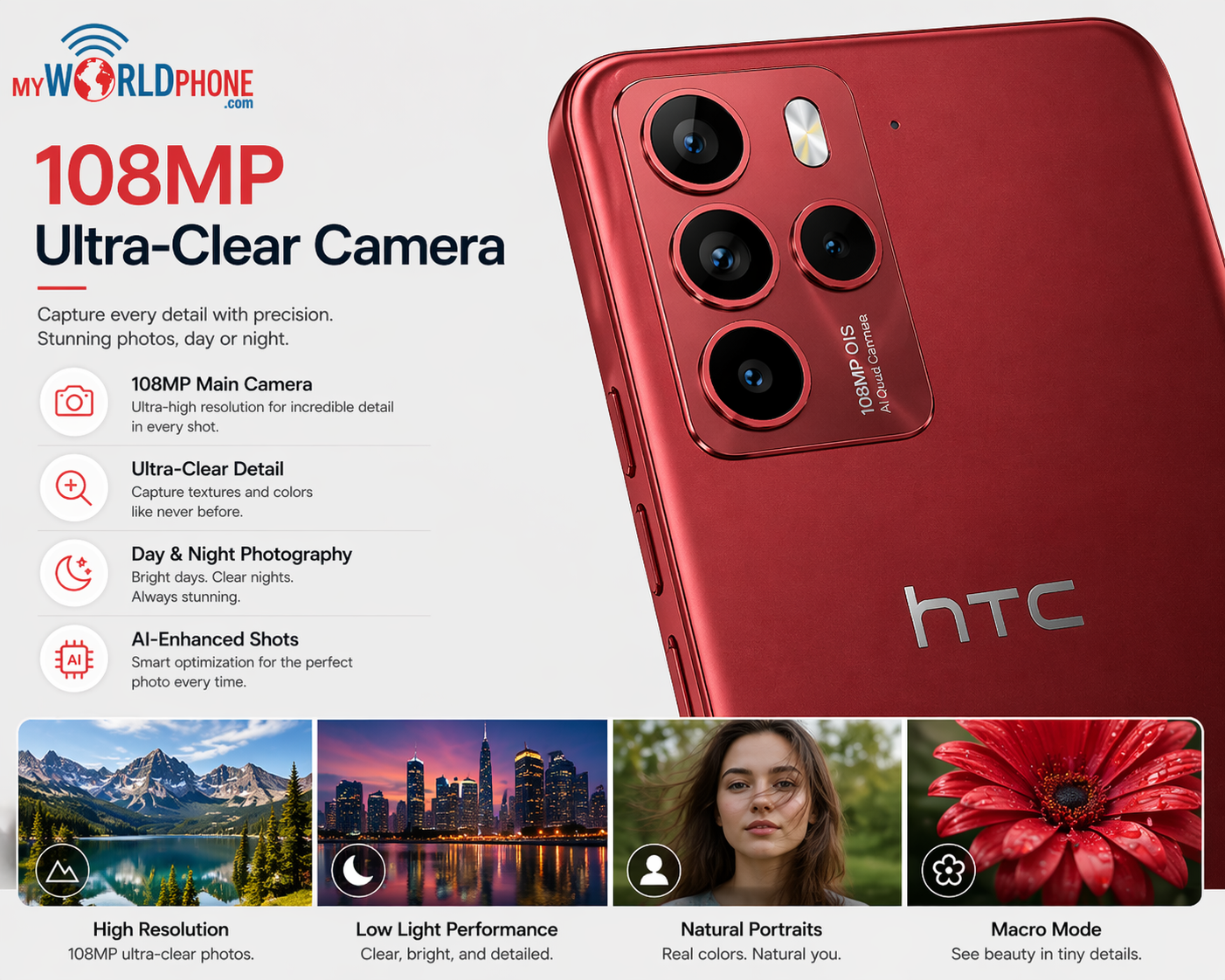HTC U23 Pro 5G Dual SIM 256GB ROM 12GB RAM GSM Unlocked – Red