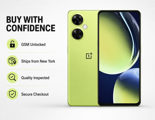ONEPLUS Nord CE 3 Lite 5G Pastel lime smartphone with front display and dual rear cameras, slim profile