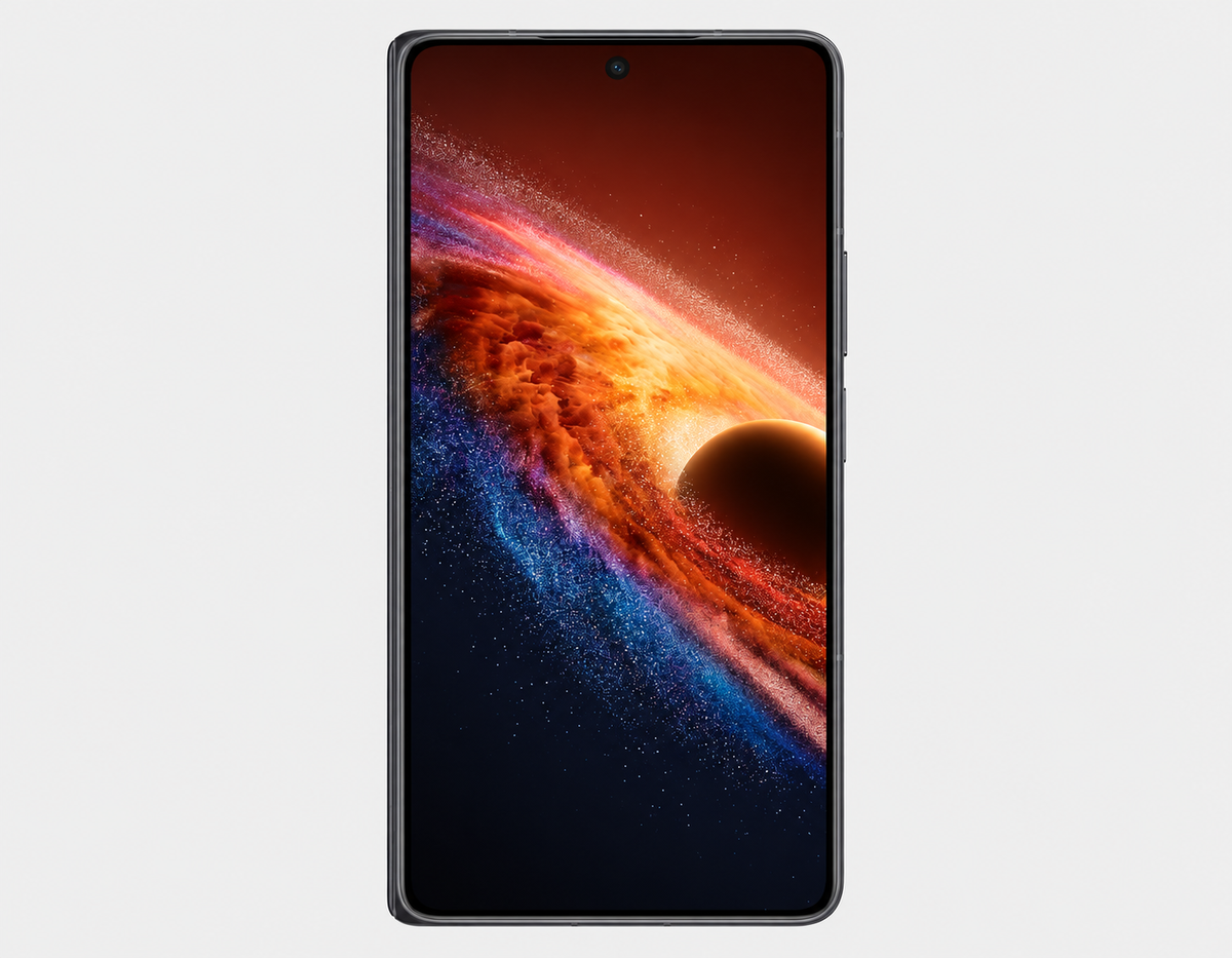 Honor Magic V6 5G Black foldable smartphone with colorful display, front view