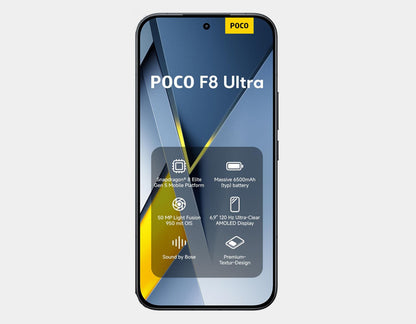 Xiaomi Poco F8 Ultra 5G 256GB ROM 12GB RAM Dual SIM GSM Unlocked - Black