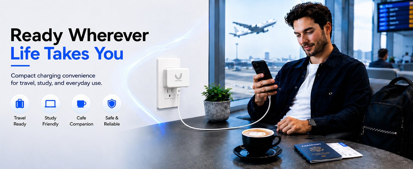 100W GaN 6-Port USB-C Fast Charging Station with PD 3.0 & QC 3.0 for iPhone, Samsung, iPad and Tablets
