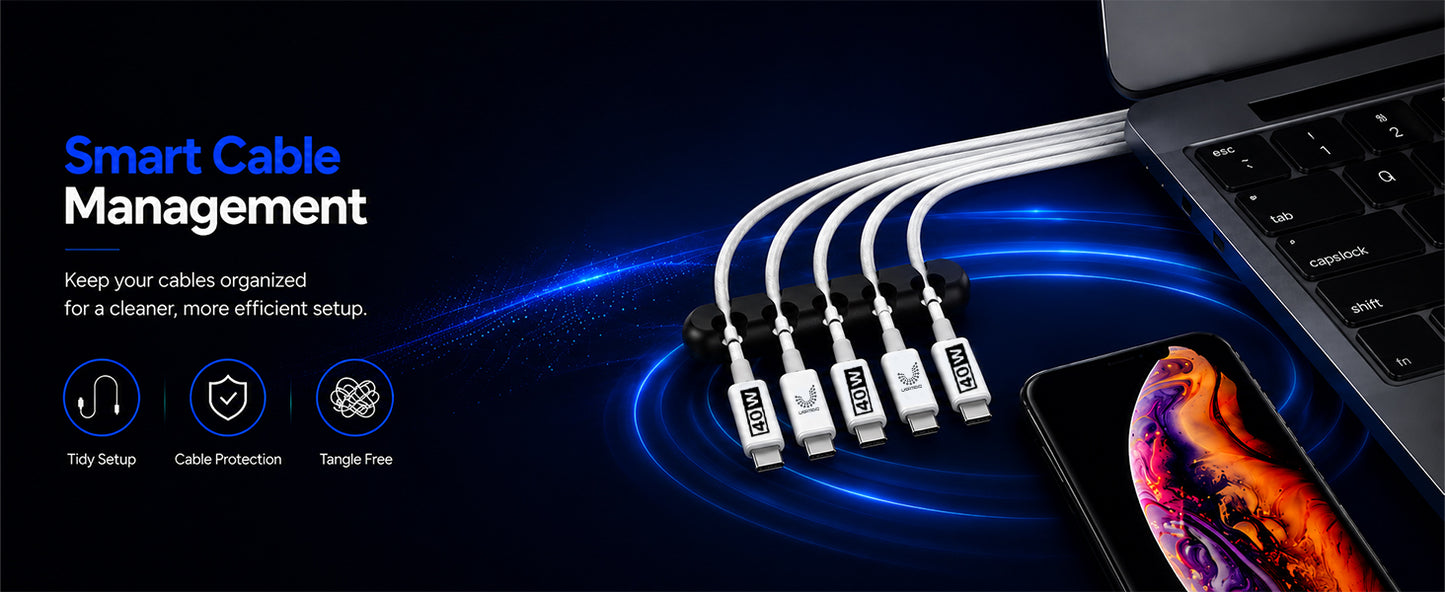 100W GaN 6-Port USB-C Fast Charging Station with PD 3.0 & QC 3.0 for iPhone, Samsung, iPad and Tablets
