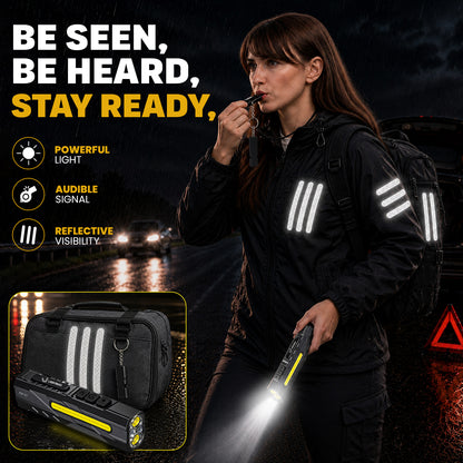 USATEKO T9 Pro Rechargeable Flashlight, 1500 Lumens, 365nm UV, Magnetic Base, IPX6 Compact flat USB-C flashlight with side work light and clip.