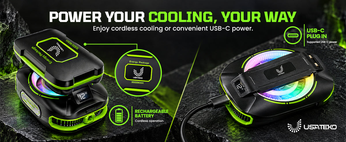 JS85 Phone Cooler for Gaming, Magnetic 3000mAh RGB Fan for iPhone & iPad
