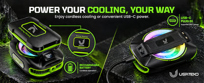 JS85 Phone Cooler for Gaming, Magnetic 3000mAh RGB Fan for iPhone & iPad
