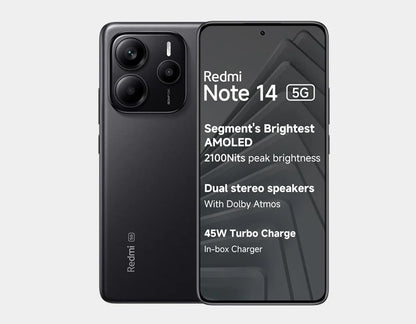 Xiaomi Redmi Note 14 5G 512GB ROM 12GB RAM Dual Sim GSM Unlocked - Midnight Black