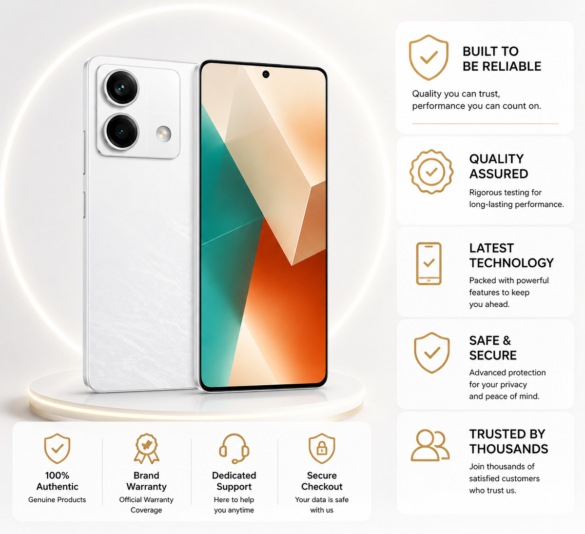 Xiaomi Redmi Note 13 5G 256GB 8GB RAM Dual SIM Unlocked - Arctic White Xiaomi Redmi Note 13 5G 256GB 8GB RAM Dual SIM Unlocked - Arctic White