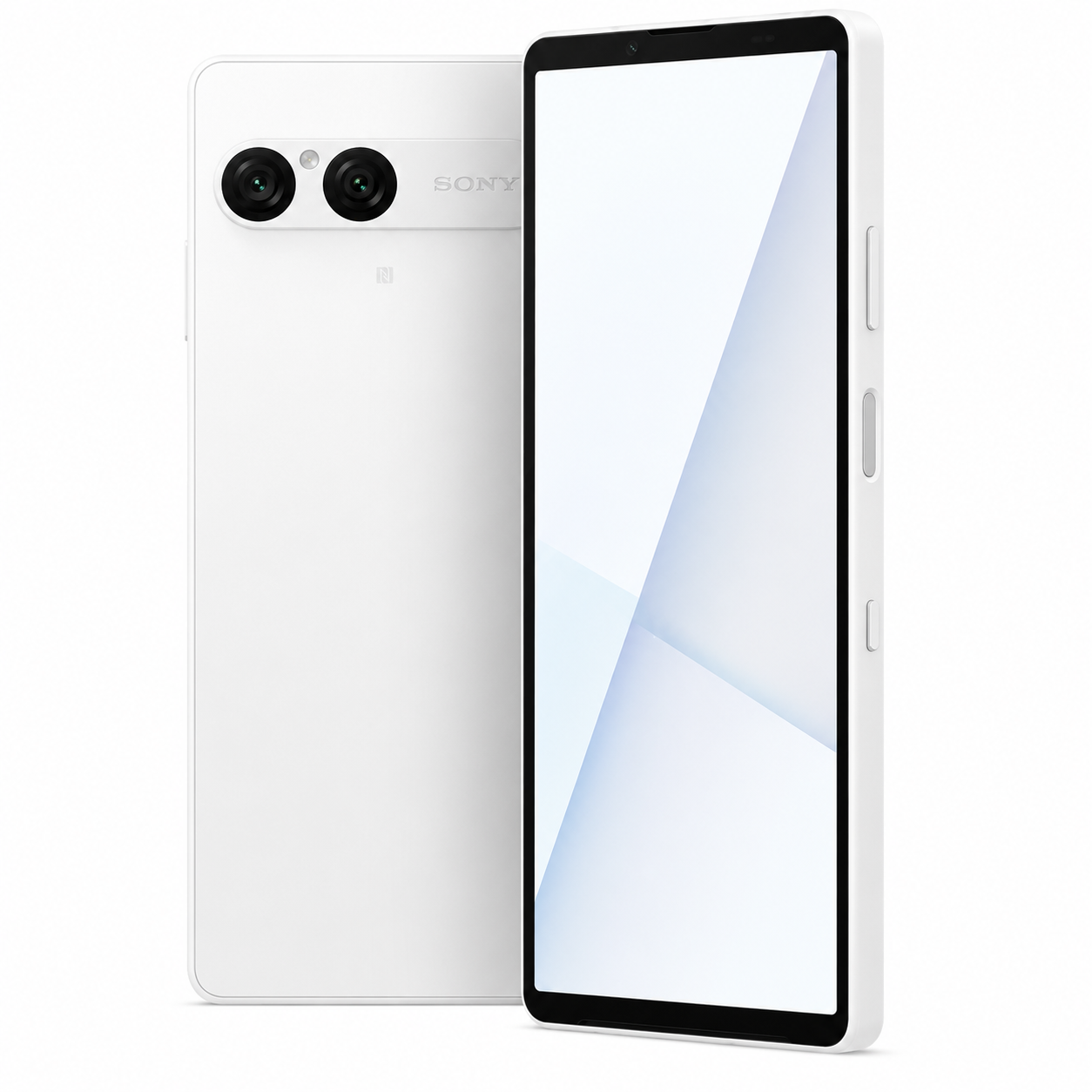Sony Xperia 10 VII XQ-FE72 5G White smartphone, front and back with dual rear cameras