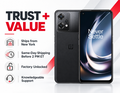Black OnePlus Nord CE 2 Lite smartphone with triple rear cameras and front display