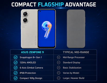 Asus Zenfone 9 AI2202 5G 256GB Dual SIM 8GB RAM GSM Unlocked - White