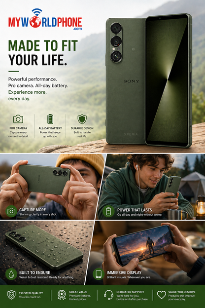 Sony Xperia 1 VII XQ-FS72 5G Dual SIM 512GB ROM 12GB RAM GSM Unlocked - Green