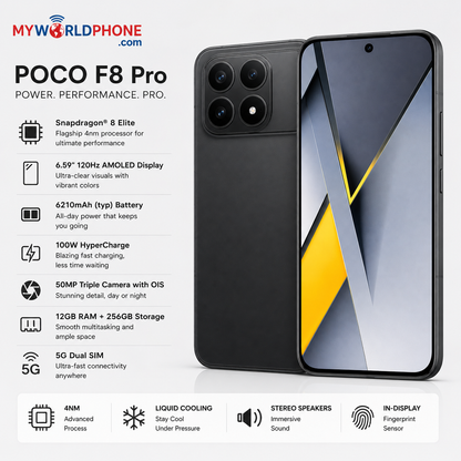 Xiaomi Poco F8 Pro 5G 256GB ROM 12GB RAM Dual SIM GSM Unlocked - Black