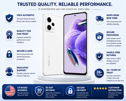 Xiaomi Redmi Note 12 Pro 5G Dual SIM 256GB ROM 8GB RAM GSM Unlocked - White
