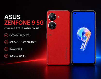 Asus Zenfone 9 AI2202 5G 128GB Dual SIM 8GB RAM GSM Unlocked - Red
