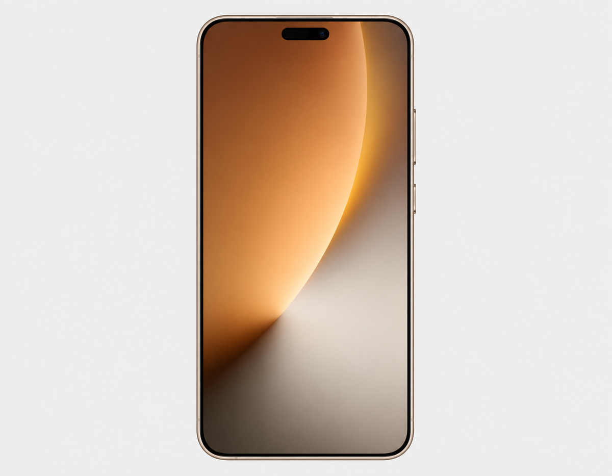 Honor Magic8 Pro smartphone front view, sunrise gold with display and earpiece