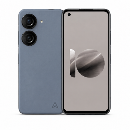Asus Zenfone 10 AI2302 5G Blue smartphone with dual rear cameras and front display, showing a home screen icon