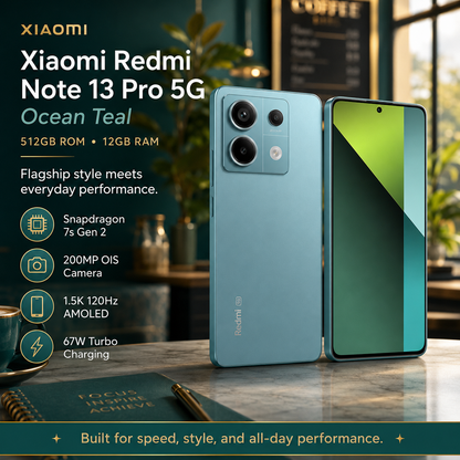 Xiaomi Redmi Note 13 PRO 5G 512GB ROM 12GB RAM Dual SIM GSM Unlocked - Ocean Teal