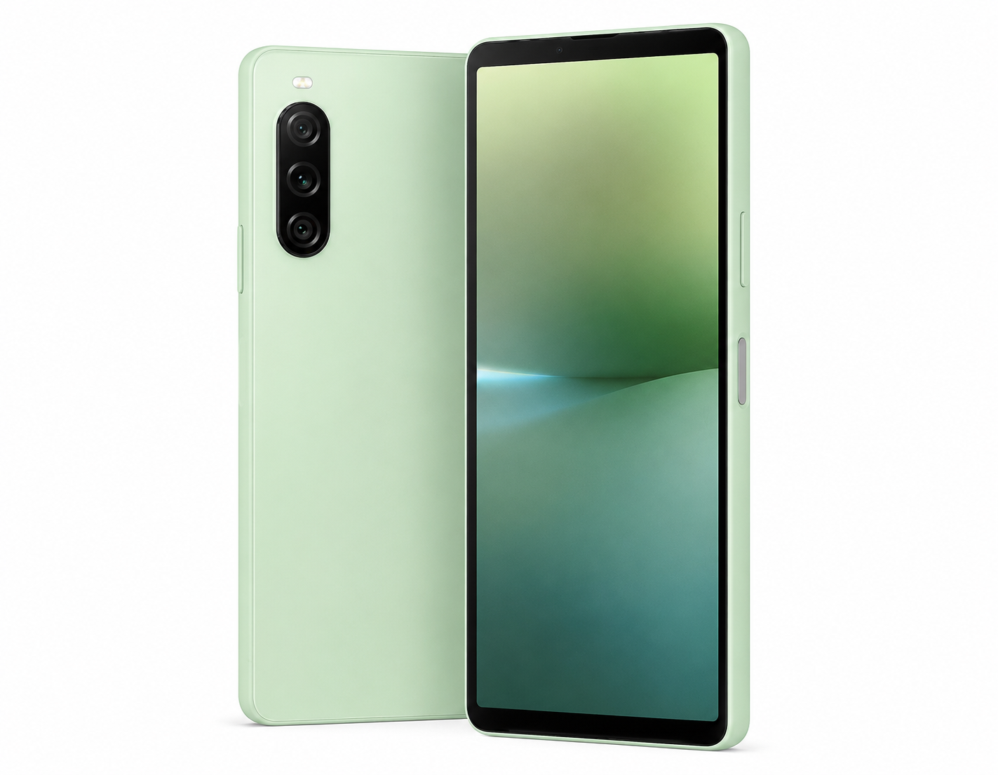 Sony Xperia 10 V XQ-DC72 Green Sony Xperia 10 V smartphone with front screen and rear triple camera
