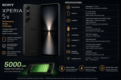 Sony Xperia 1 IV XQ-CT72 5G Dual 256GB 12GB RAM Dual SIM GSM Unlocked – Black