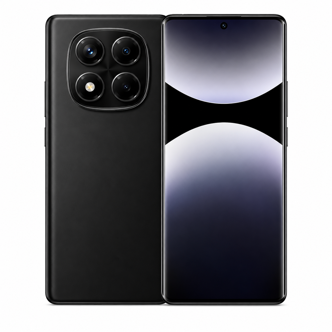 Midnight black Xiaomi Redmi Note 14 Pro 5G smartphone with triple rear cameras