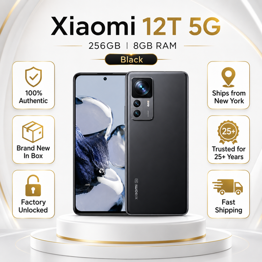 Xiaomi 12T 5G 256GB 8GB RAM Dual SIM GSM Unlocked - Black