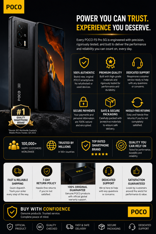 Xiaomi Poco F5 PRO 5G Dual SIM 512GB ROM 12GB RAM GSM Unlocked Black