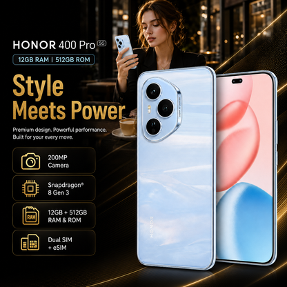 Honor 400 Pro 5G 512GB ROM 12GB RAM Dual SIM GSM Unlocked - Blue