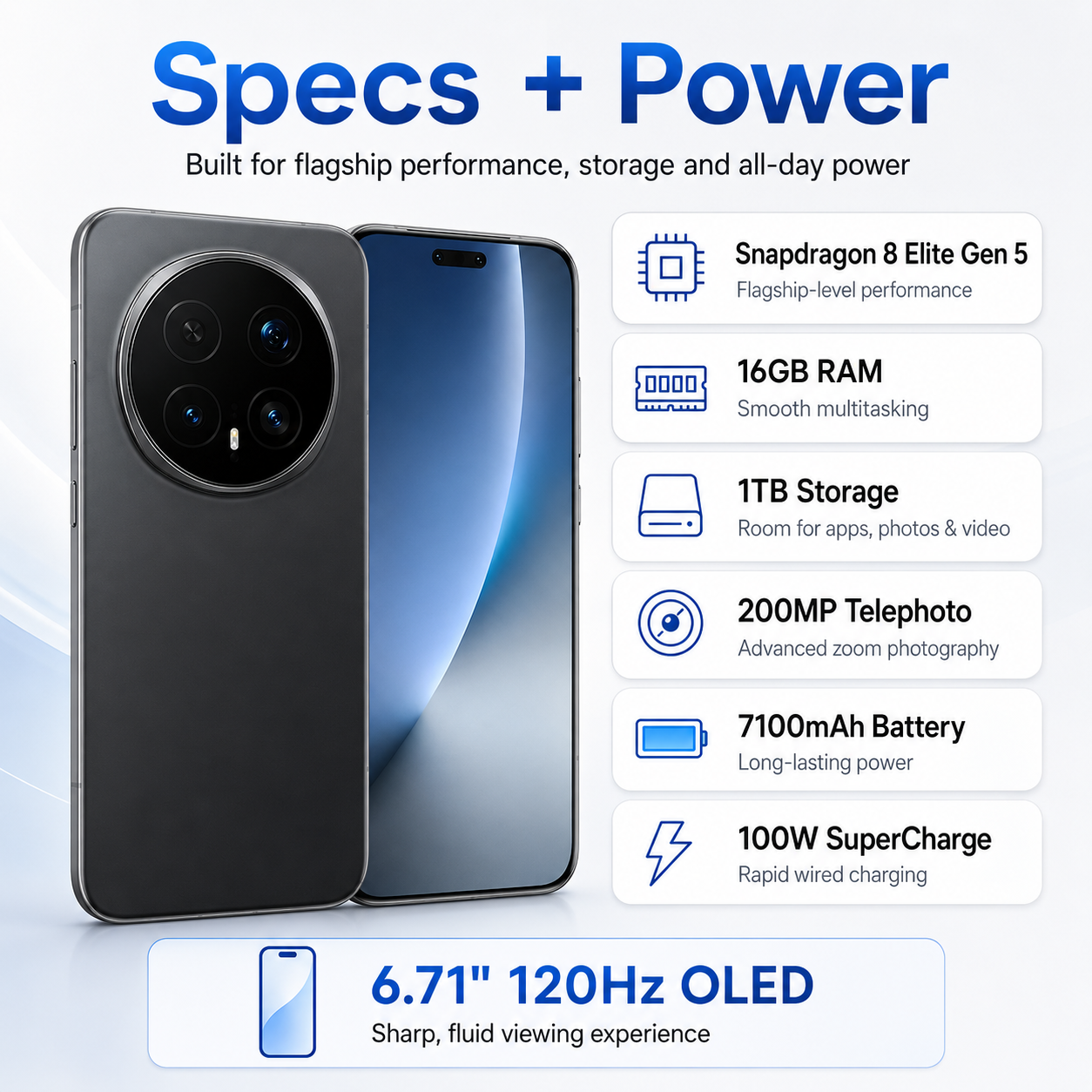 Honor Magic8 Pro 5G Dual SIM 1TB ROM 16GB RAM GSM Unlocked - Black