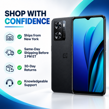 OnePlus Nord N20 SE Black smartphone angled view with front screen and rear camera panel, dual lens