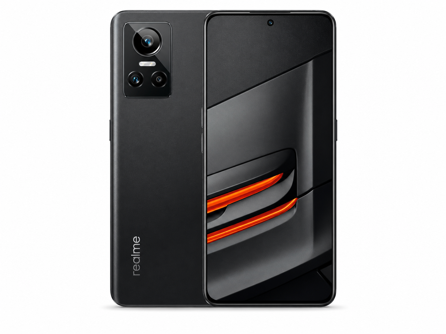 Realme GT Neo 3 5G smartphone, asphalt black front and back with dual rear cameras
