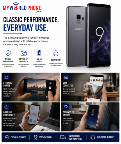 Samsung Galaxy S9 G960F DS 64GB ROM 4GB RAM GSM Unlocked - Grey