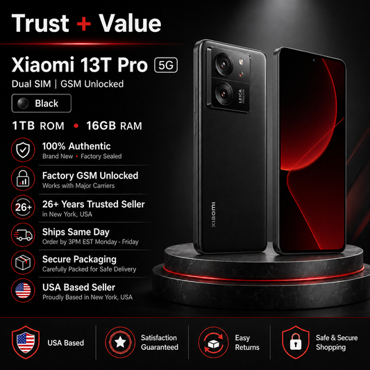 Xiaomi mI 13T Pro 5G Dual SIM 1TB ROM 16GB RAM GSM Unlocked - Black