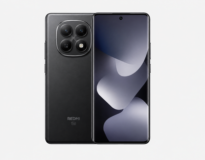 Xiaomi Redmi Note 15 4G Black smartphone front and back with quad-camera module