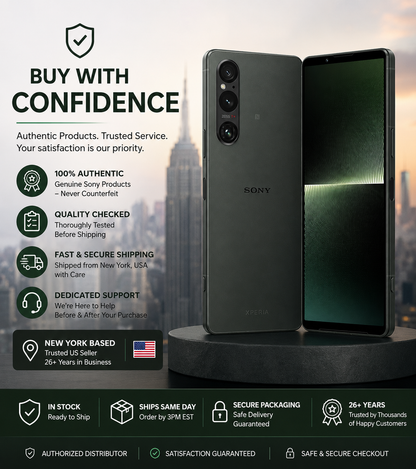 Sony Xperia 1 V 5G XQ-DQ72 Dual SIM 256GB ROM 12GB RAM GSM Unlocked – Green