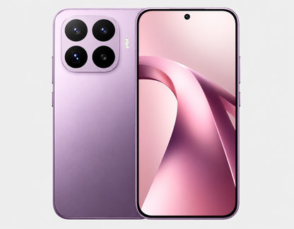 XIAOMI Mi 17T 5G Violet smartphone with quad rear cameras and curved display, front and back view.