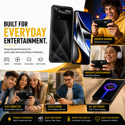 Xiaomi Poco X4 Pro 5G 128GB 6GB RAM Dual SIM GSM Unlocked - Laser Black