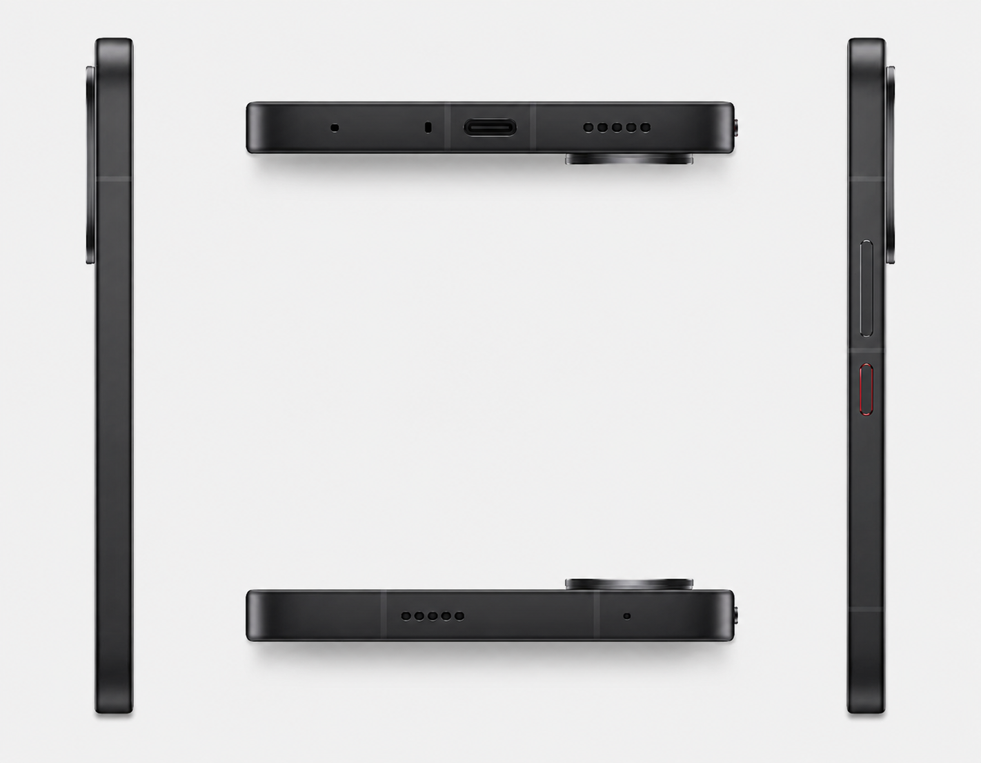 Xiaomi Poco X8 PRO MAX 5G Black unlocked smartphone side profiles showing slim edges and ports