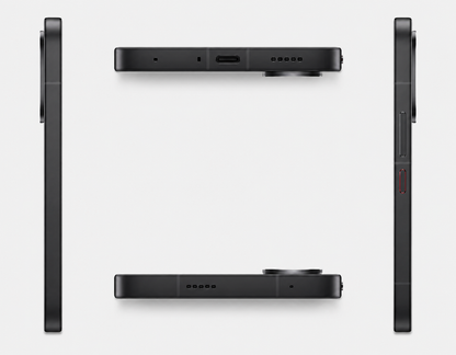 Xiaomi Poco X8 PRO MAX 5G Black unlocked smartphone side profiles showing slim edges and ports