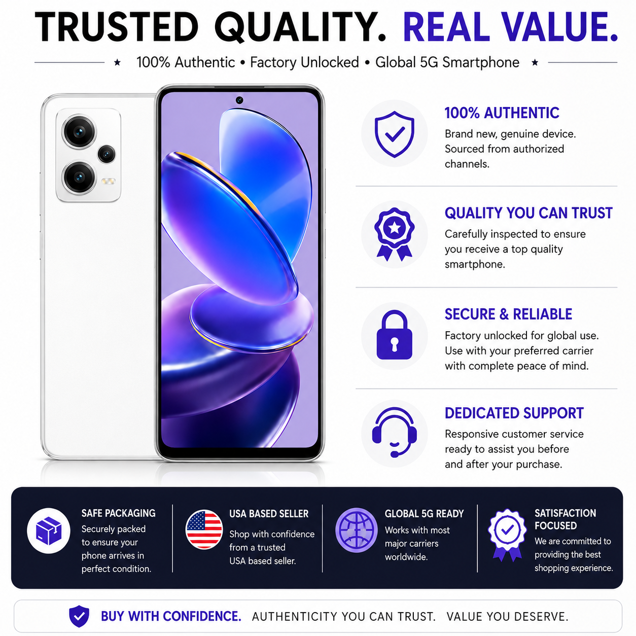 Xiaomi Redmi Note 12 Pro Plus 5G 256GB ROM 8GB RAM GSM Unlocked - White