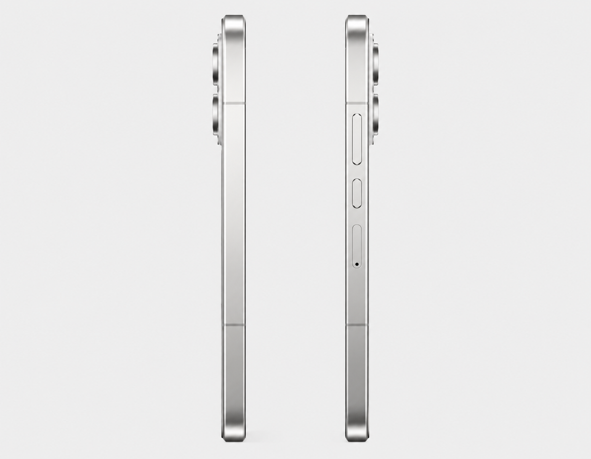 Xiaomi Poco F8 Pro 5G Silver smartphone side view with buttons and ports, dual SIM style profile