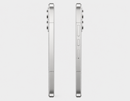 Xiaomi Poco F8 Pro 5G Silver smartphone side view with buttons and ports, dual SIM style profile