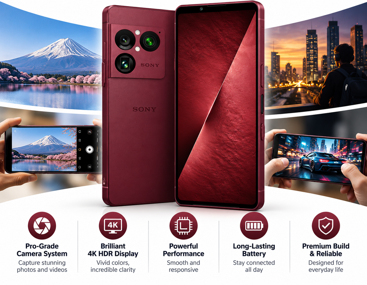Sony Xperia 1 VIII XQ-GE74 Dual SIM 5G 512GB ROM 12GB RAM GSM Unlocked - Red