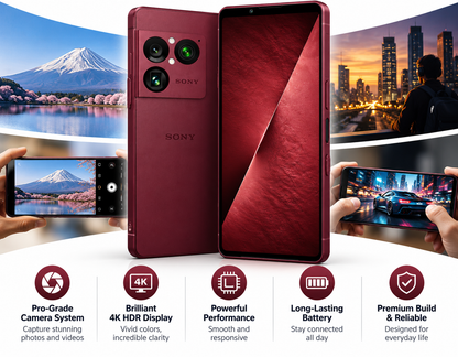 Sony Xperia 1 VIII XQ-GE74 Dual SIM 5G 512GB ROM 12GB RAM GSM Unlocked - Red