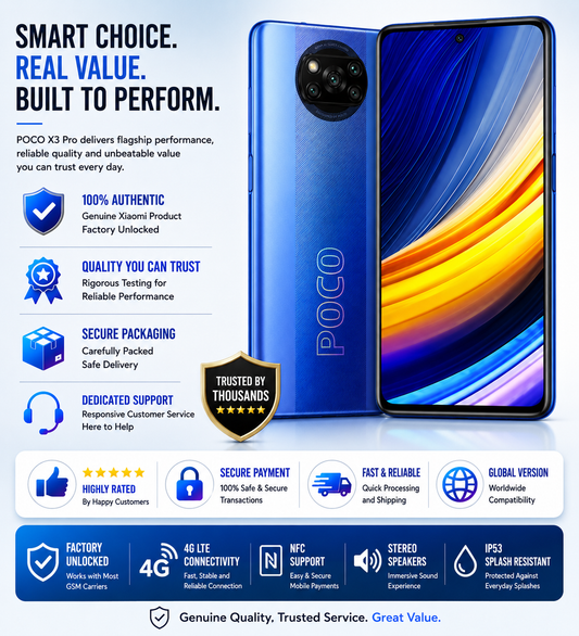 Xiaomi Poco X3 Pro 128GB 6GB RAM Dual SIM GSM Unlocked - Blue