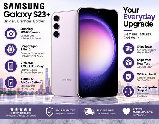 SAMSUNG Galaxy S23+ 5G S9160 Dual SIM 256GB 8GB RAM GSM Unlocked – Lavender