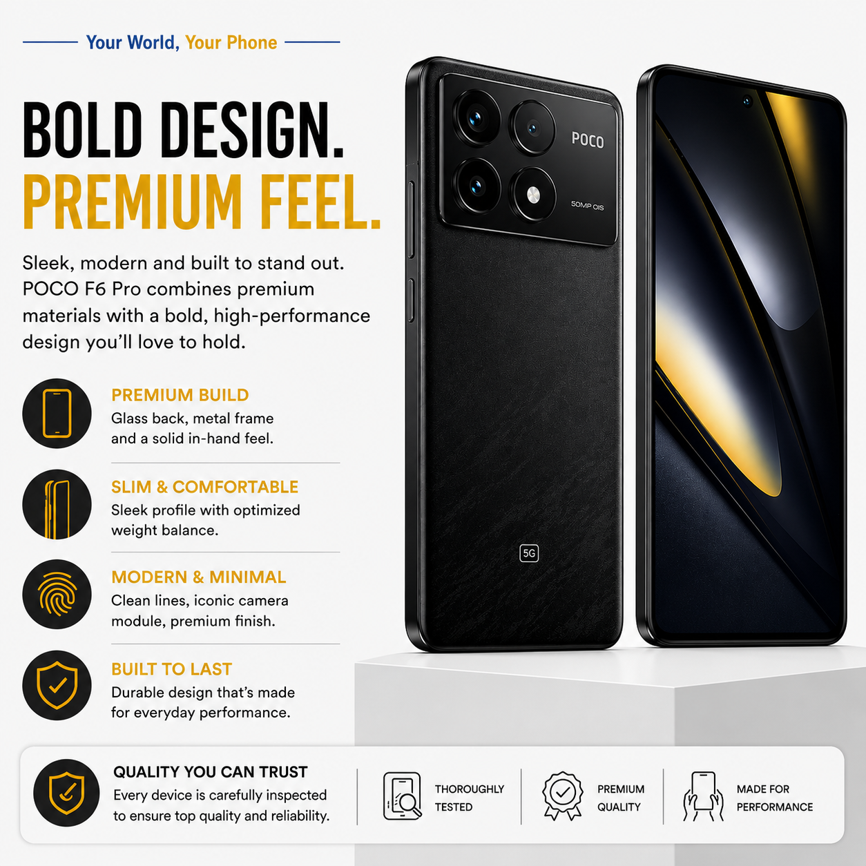 Xiaomi Poco F6 PRO 5G 1TB ROM 16GB RAM Dual SIM GSM Unlocked - Black
