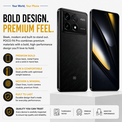 Xiaomi Poco F6 PRO 5G 1TB ROM 16GB RAM Dual SIM GSM Unlocked - Black